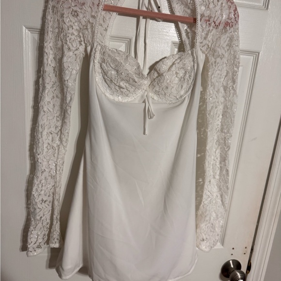 Babyboo Fashion Dresses & Skirts - Chic White Lace Halter Mini Dress